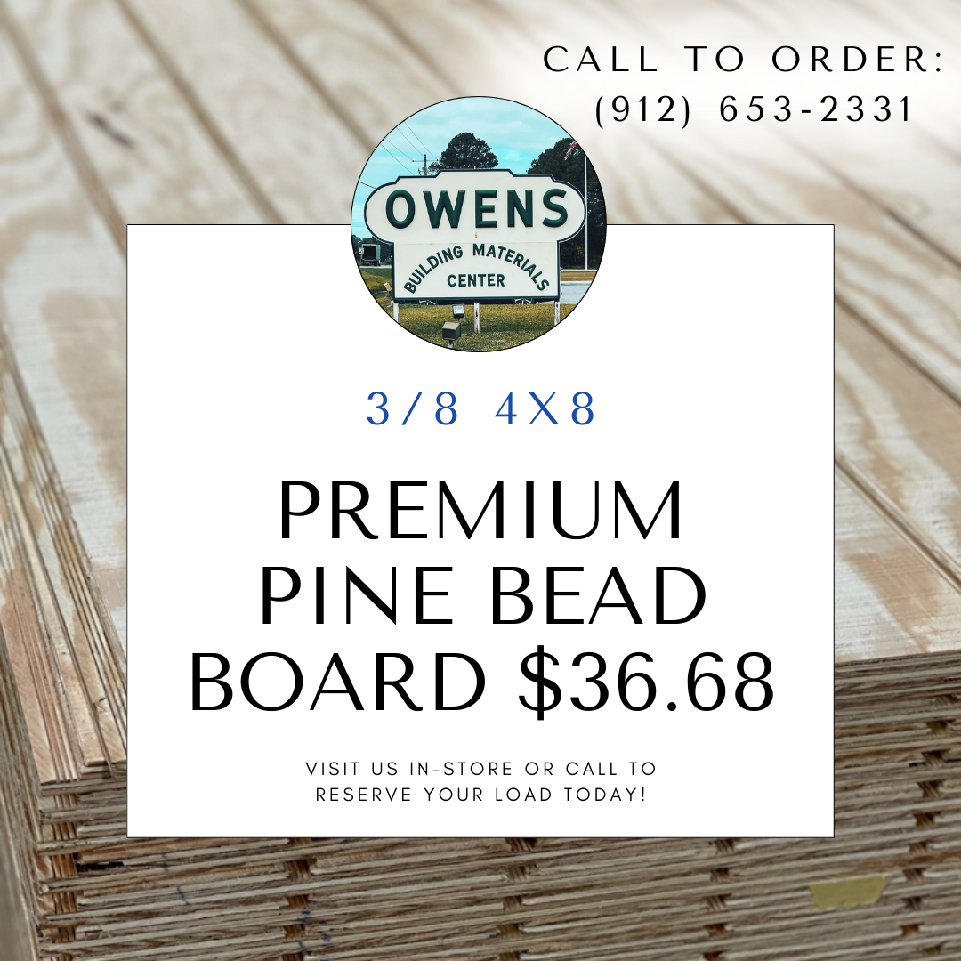 3/8" 4x8 Premium Pine Bead Board