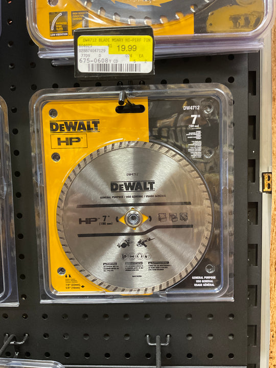 DEWALT Circular Blade, 7 in Dia, 7/8 in Arbor, Diamond Cutting Edge