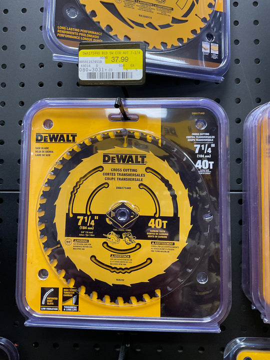 DEWALT Circular Saw Blade, 7-1/4 in Dia, 5/8 in Arbor, 24-Teeth, Applicable Materials: Wood, 1/PK