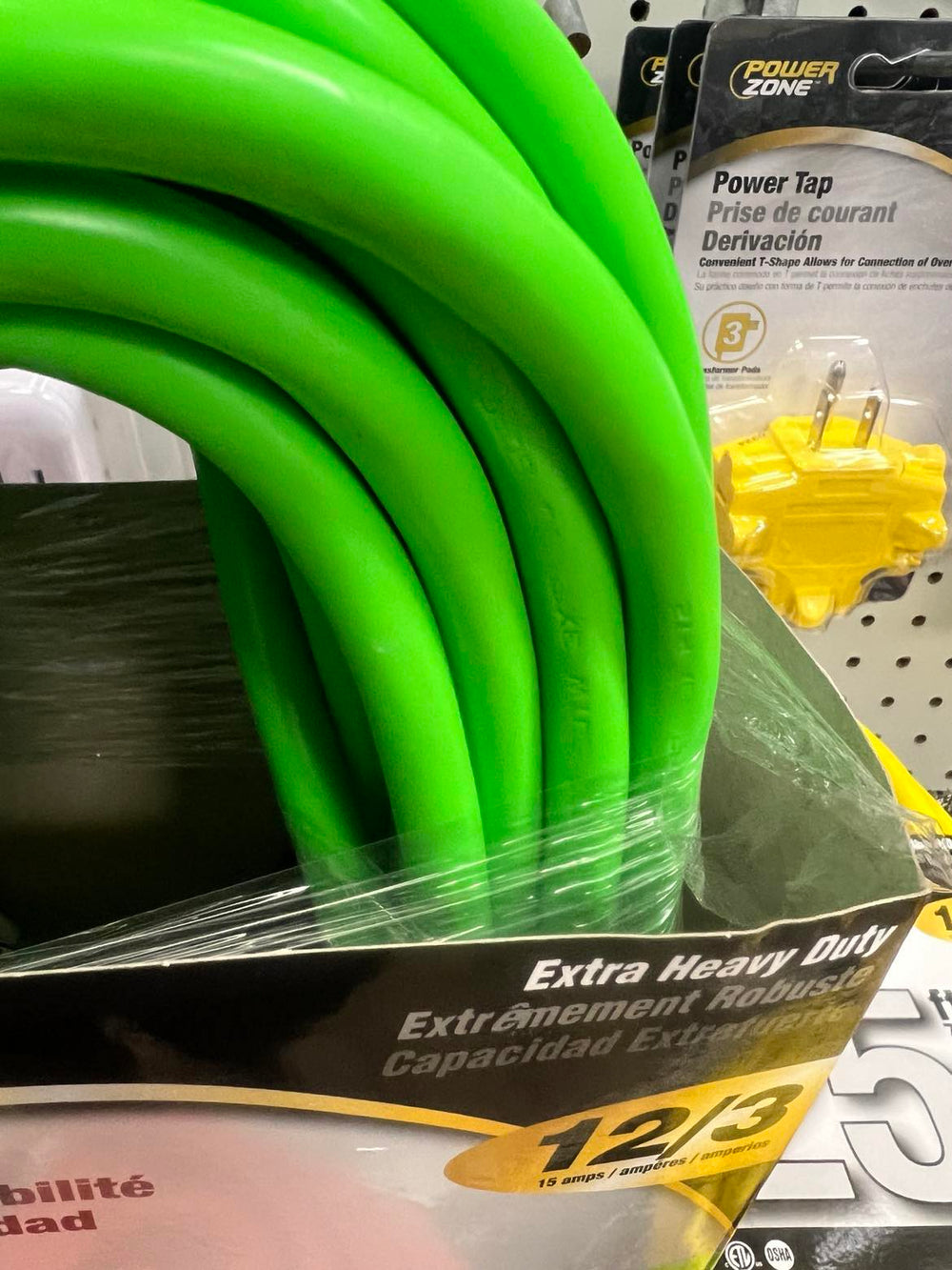 PowerZone Extension Cord, 16 AWG Cable, 80 ft L, 125 V, Green