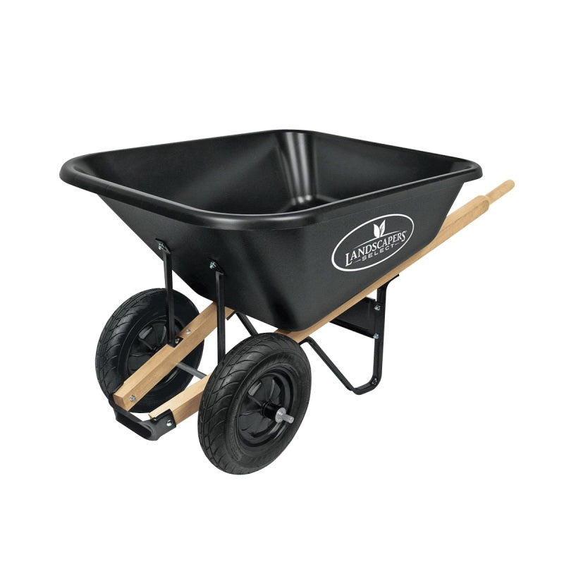 Landscapers Select Wheelbarrow Kit, 8 cu-ft Volume, Poly, 2 -Wheel, Pneumatic Wheel, 16 in Wheel