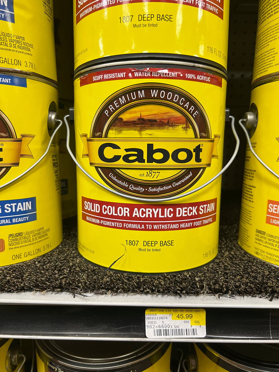 Cabot 140.0001807.007 Solid Stain, Low Luster, Liquid, 1 Gal, Can 