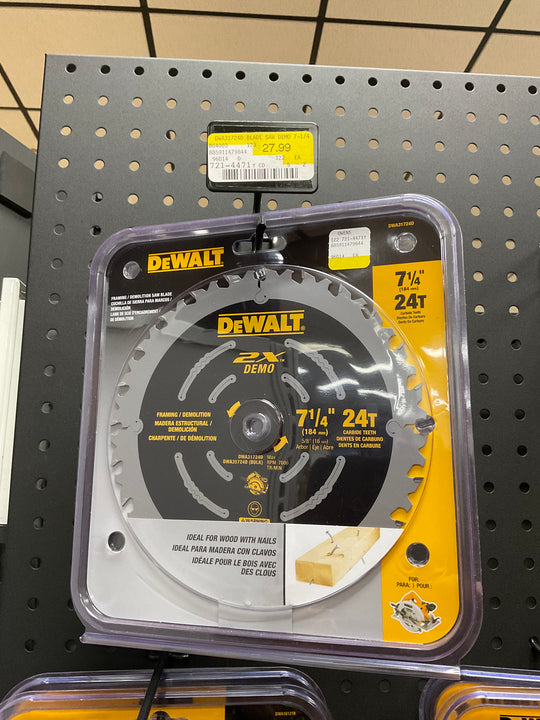 DEWALT Saw Blade, 7-1/4 in Dia, 5/8 in Arbor, 40-Teeth, Carbide Cutting Edge, Applicable Materials: Wood