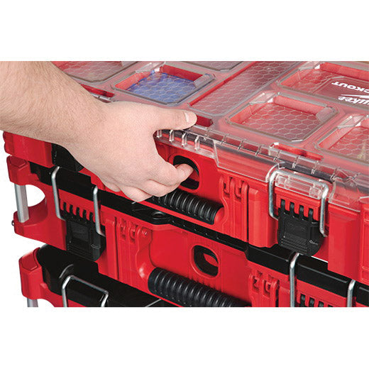 Milwaukee 48-22-8430 Organizer, 75 lb Capacity, 19.76 in L, 15 in W, 4.61 in H, 10-Compartment, Plastic, Red