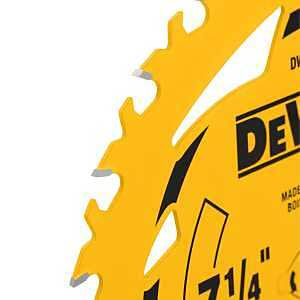 DEWALT Circular Saw Blade, 7-1/4 in Dia, 5/8 in Arbor, 24-Teeth, Tungsten Carbide Cutting Edge