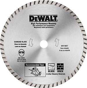 DEWALT Circular Blade, 7 in Dia, 5/8 in Arbor, Diamond Cutting Edge, Segmented Rim