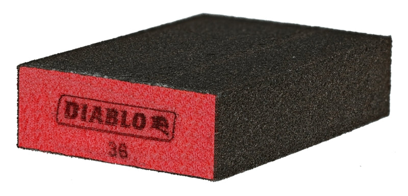 Diablo ENDURA-BOND DFBBLOCCRS01G Flat Edge Sanding Block, 4 in L, 2-1/2 in W, 36 Grit, Coarse