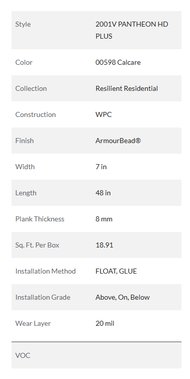 Calcare - Pantheon HD Plus Flooring by Shaw